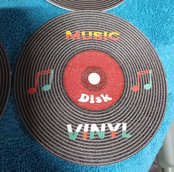 Colorful Music Vinyl Coaster Set Of 6 - Picture 4 of 8